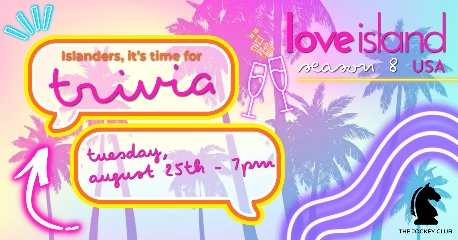 Love Island Trivia, Tuesday August 25 at the Jockey Club!